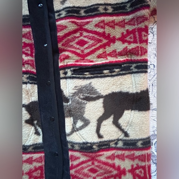 Handmade Upcycled Western Horse Pattern Blanket Jacket - Picture 4 of 5